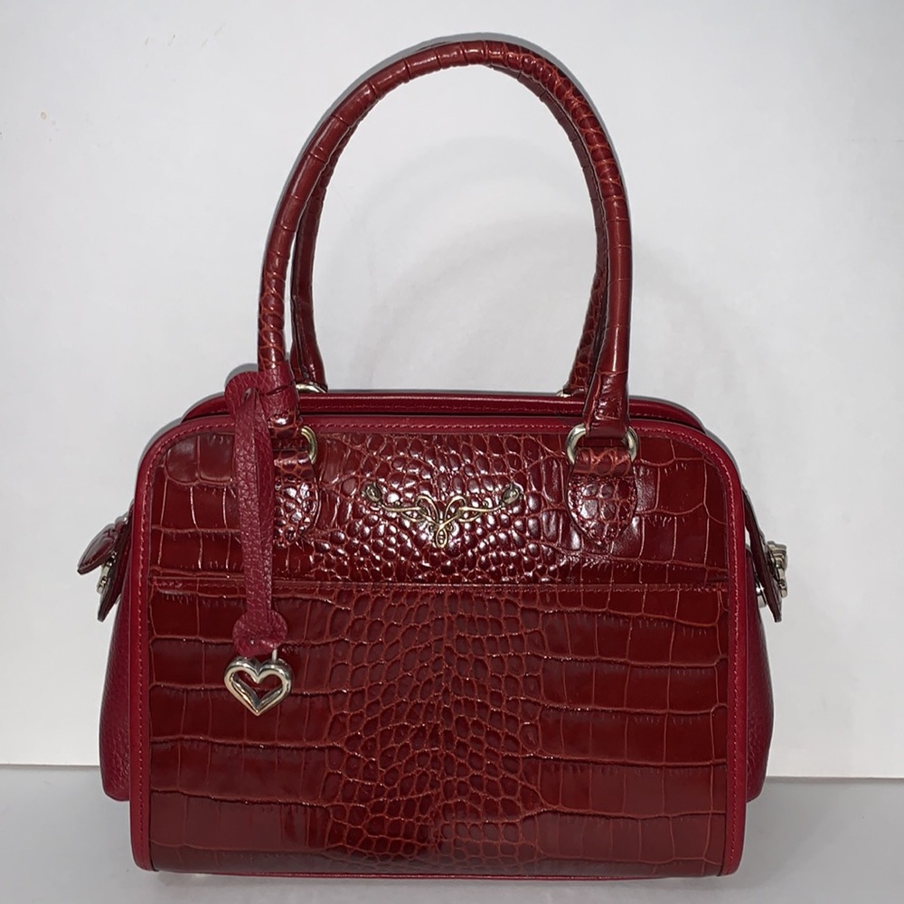 Vintage Brighton red leather satchel shoulder bag